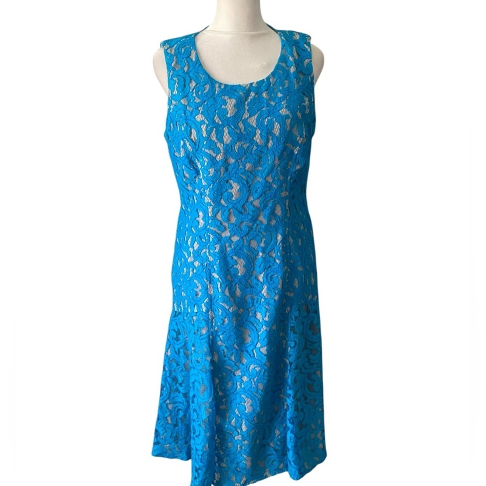 Ann Klein blue lace dress size 6